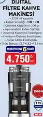 KUMTEL DİJİTAL FİLTRE KAHVE MAKİNESİ